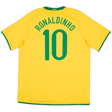 2008-10 Brazil Home Shirt Ronaldinho #10 - 8/10 - (XL)