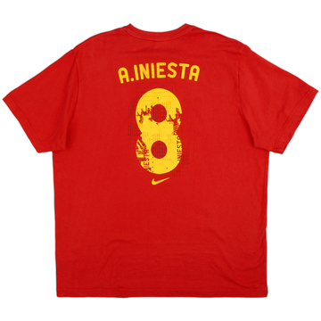 2010 Spain Nike Cotton Tee A. Iniesta #8 - 10/10 - (XXL)