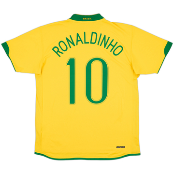 2006-08 Brazil Home Shirt Ronaldinho #10 - 6/10 - (L)