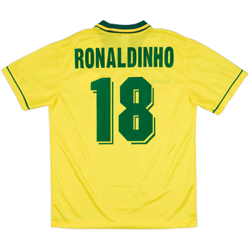 1994-96 Brazil Home Shirt Ronaldinho #18 - 9/10 - (L)