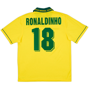 1993-94 Brazil Home Shirt Ronaldinho #18 - 8/10 - (L)