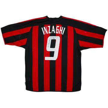 2003-04 AC Milan Signed Home Shirt Inzaghi #9 - 5/10 - (XL)