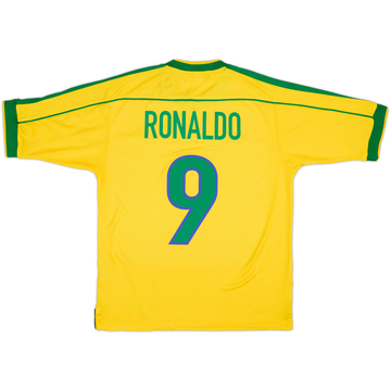 1998-00 Brazil Home Shirt Ronaldo #9 - 6/10 - (S)
