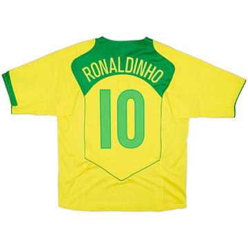 2004-06 Brasil Camiseta de local Ronaldinho #10 - 8/10 - (L)