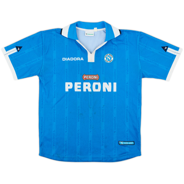 2001-02 Napoli Basic Home Shirt - 6/10 - (13-14 Years)