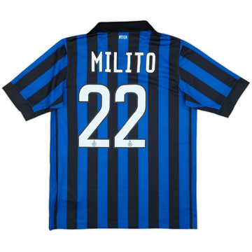 2011-12 Inter Milan Home Shirt Milito #22 - 6/10 - (12-13 Years)