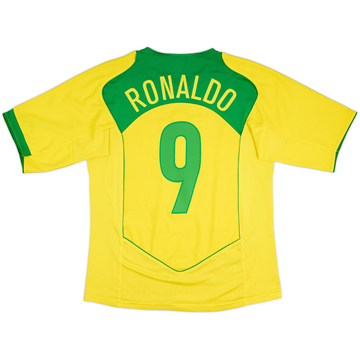 2004-06 Brazil Home Shirt Ronaldo #9 - 7/10 - (M)