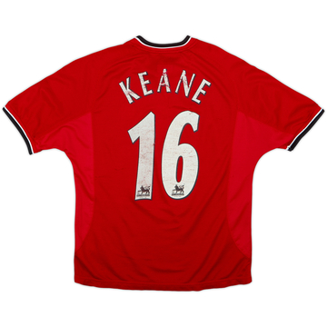 2000-02 Manchester United Home Shirt Keane #16 - 4/10 - (13-14 Years)