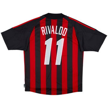 2002-03 AC Milan Home Shirt Rivaldo #11 - 8/10 - (M)