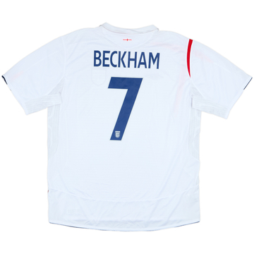 2005-07 England Home Shirt Beckham #7 - 8/10 - (XXL)