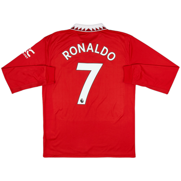 2022-23 Manchester United Home L/S Shirt Ronaldo #7 - 8/10 - (M)