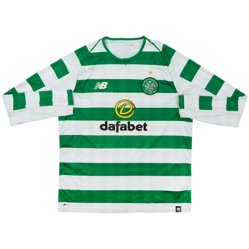 2018-19 Celtic Home L/S Shirt - 7/10 - (L)