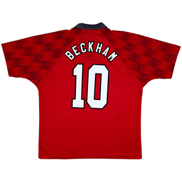 1996-98 Manchester United Home Shirt Beckham #10 - 8/10 - (XL)