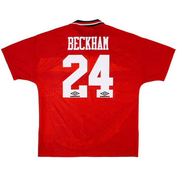 1994-96 Manchester United Home Shirt Beckham #24 - 8/10 - (XL)