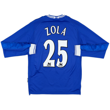1999-01 Chelsea Home L/S Shirt Zola #25 - 8/10 - (M)
