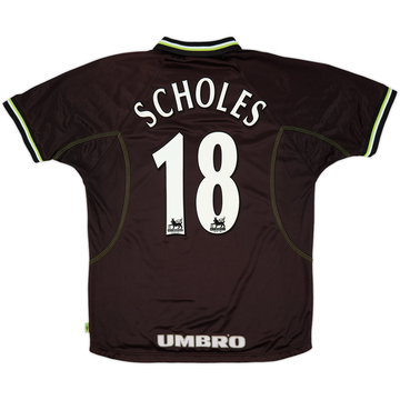 1998-99 Manchester United Third Shirt Scholes #18 - 8/10 - (L)