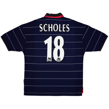 1999-00 Manchester United Away Shirt Scholes #18 - 9/10 - (L)