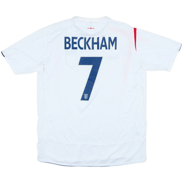 2005-07 England Home Shirt Beckham #7 - 7/10 - (L)