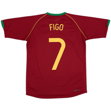 2006-08 Portugal Home Shirt Figo #7 - 8/10 - (XL.Boys)