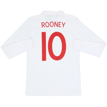 2009-10 England Home L/S Shirt Rooney #10 - 8/10 - (M)