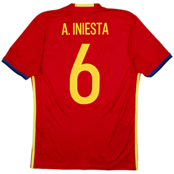 2016-17 Spain Home Shirt A. Iniesta #6 - 10/10 - (S)