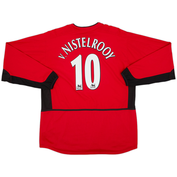 2002-04 Manchester United Home L/S Shirt v. Nistelrooy #10 - 9/10 - (XL)
