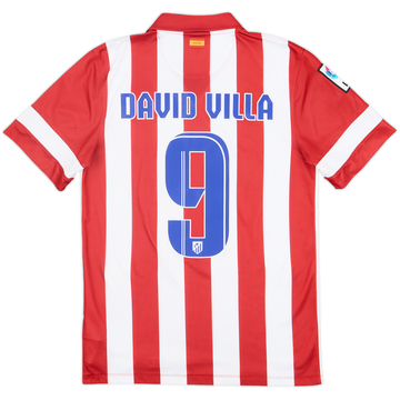 2013-14 Atletico Madrid Home Shirt David Villa #9 - 8/10 - (S)