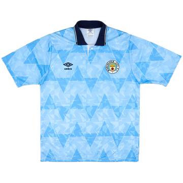 1989-91 Manchester City Home Shirt - 10/10 - (M)