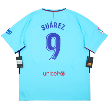 2017-18 Barcelona Away Shirt Suarez #9 (XXL)