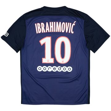2015-16 Paris Saint-Germain Home Shirt Ibrahimovic #10 - 8/10 - (M)