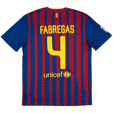 2011-12 Barcelona Home Shirt Fabregas #4 - 7/10 - (M)