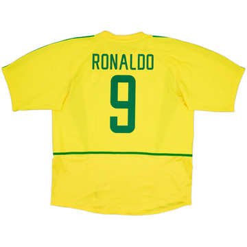 2002-04 Brazil Home Shirt Ronaldo #9 - 9/10 - (XL)