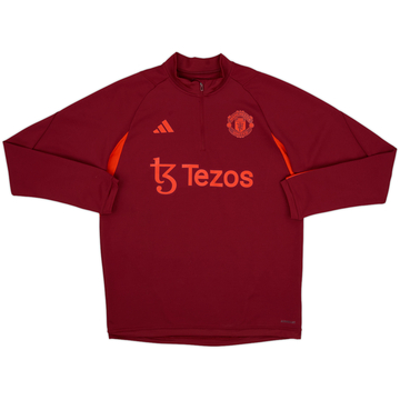 2023-24 Manchester United adidas 1/4 Zip Drill Top - 10/10 - (L)