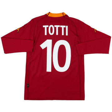 2000-01 Roma Home L/S Shirt Totti #10 - 7/10 - (S)