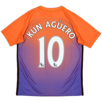 2016-17 Manchester City Third Shirt Kun Aguero #10 - 8/10 - (XL.Boys)