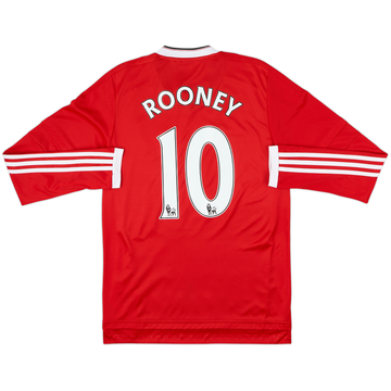 2015-16 Manchester United Home L/S Shirt Rooney #10 - 8/10 - (S)