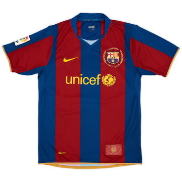 2007-08 Barcelona Home Shirt - 9/10 - (XL.Boys)