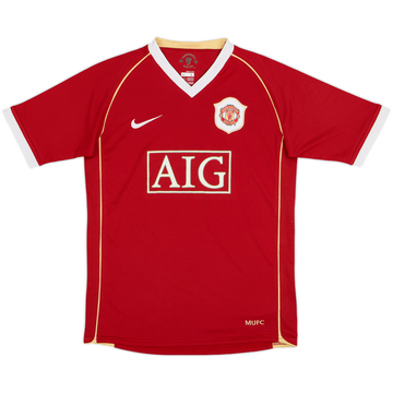 2006-07 Manchester United Home Shirt - 8/10 - (L.Boys)