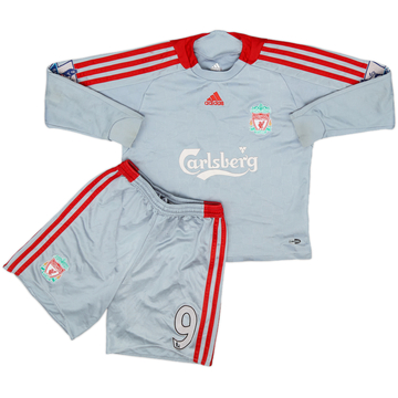 2008-09 Liverpool Away L/S Shirt & Shorts Torres #9 - 6/10 - (S.Boys)
