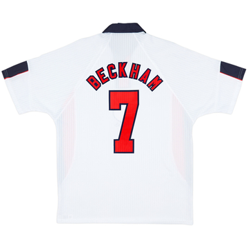 1997-99 England Home Shirt Beckham #7 - 8/10 - (XL)