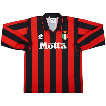 1993-94 AC Milan Home L/S Shirt - 9/10 - (XL.Boys)