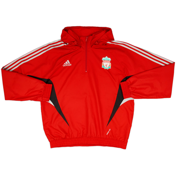 2008-09 Liverpool adidas 1/4 Zip Hooded Rain Jacket - 8/10 - (L)