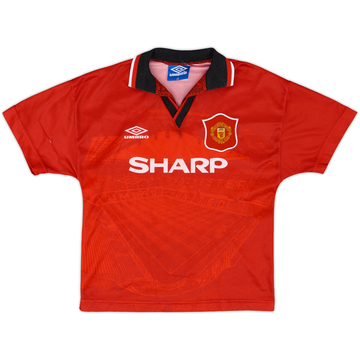 1994-96 Manchester United Home Shirt - 8/10 - (L.Boys)