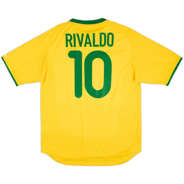 2000-02 Brazil Home Shirt Rivaldo #10 - 9/10 - (L)