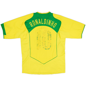 2004-06 Brazil Home Shirt Ronaldinho #10 - 4/10 - (M)