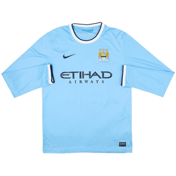 2013-14 Manchester City Home L/S Shirt #21 - 6/10 - (M)