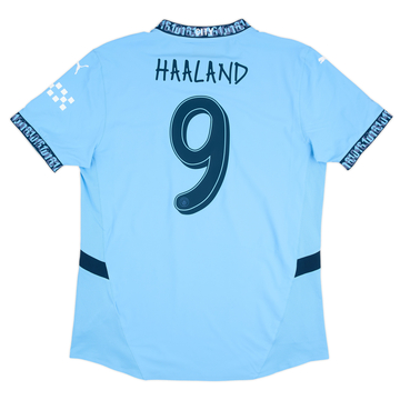 2024-25 Manchester City Authentic Home Shirt Haaland #9 - 9/10 - (XL)