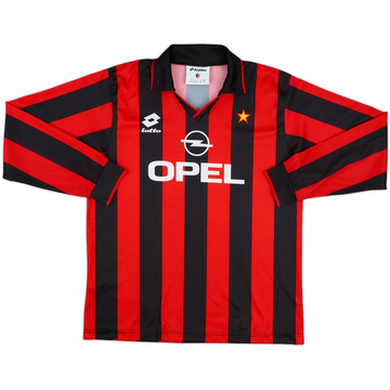 1994-95 AC Milan Basic Home L/S Shirt - 7/10 - (XL.Boys)