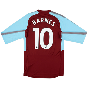 2017-18 Burnley Home L/S Shirt Barnes #10 - 8/10 - (S)