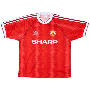 1990-92 Manchester United Home Shirt - 8/10 - (L/XL)